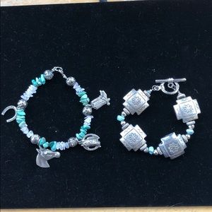 Western Bracelets silver and turquoise.